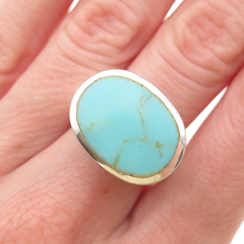 Sidney Evan 925 Sterling Vintage Turquoise Sugilite Lapis & Coral Ring Size 6.25